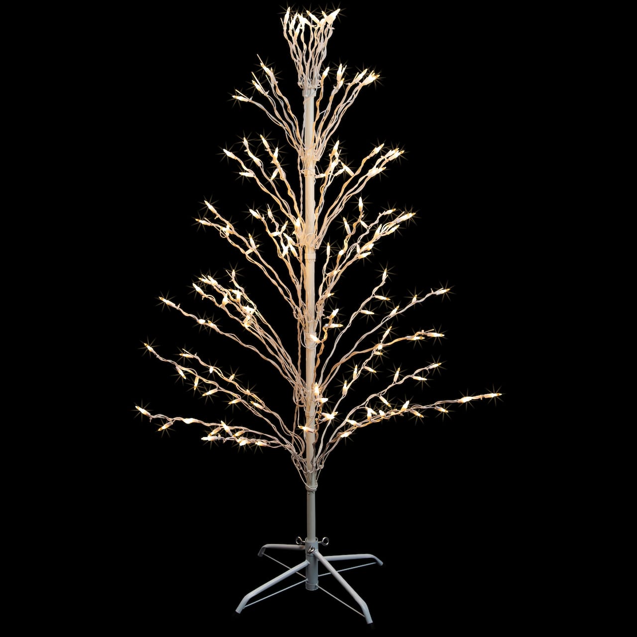 4ft. Pre-Lit White Cascade Twig Outdoor Artificial Christmas Tree, Clear Lights